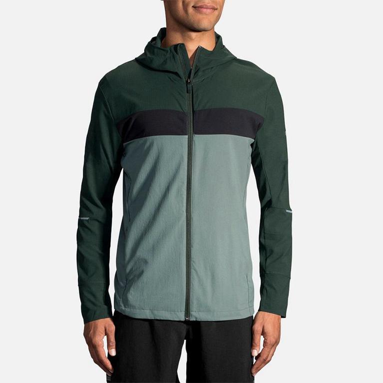 Brooks Men's Canopy Running Jackets - Green (PQJR17402)